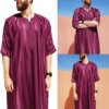abaya homme Robe arabe ethnique à manches longues pour hommes, vêtements islamiques