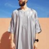 abaya homme Robe arabe ethnique à manches longues pour hommes, vêtements islamiques
