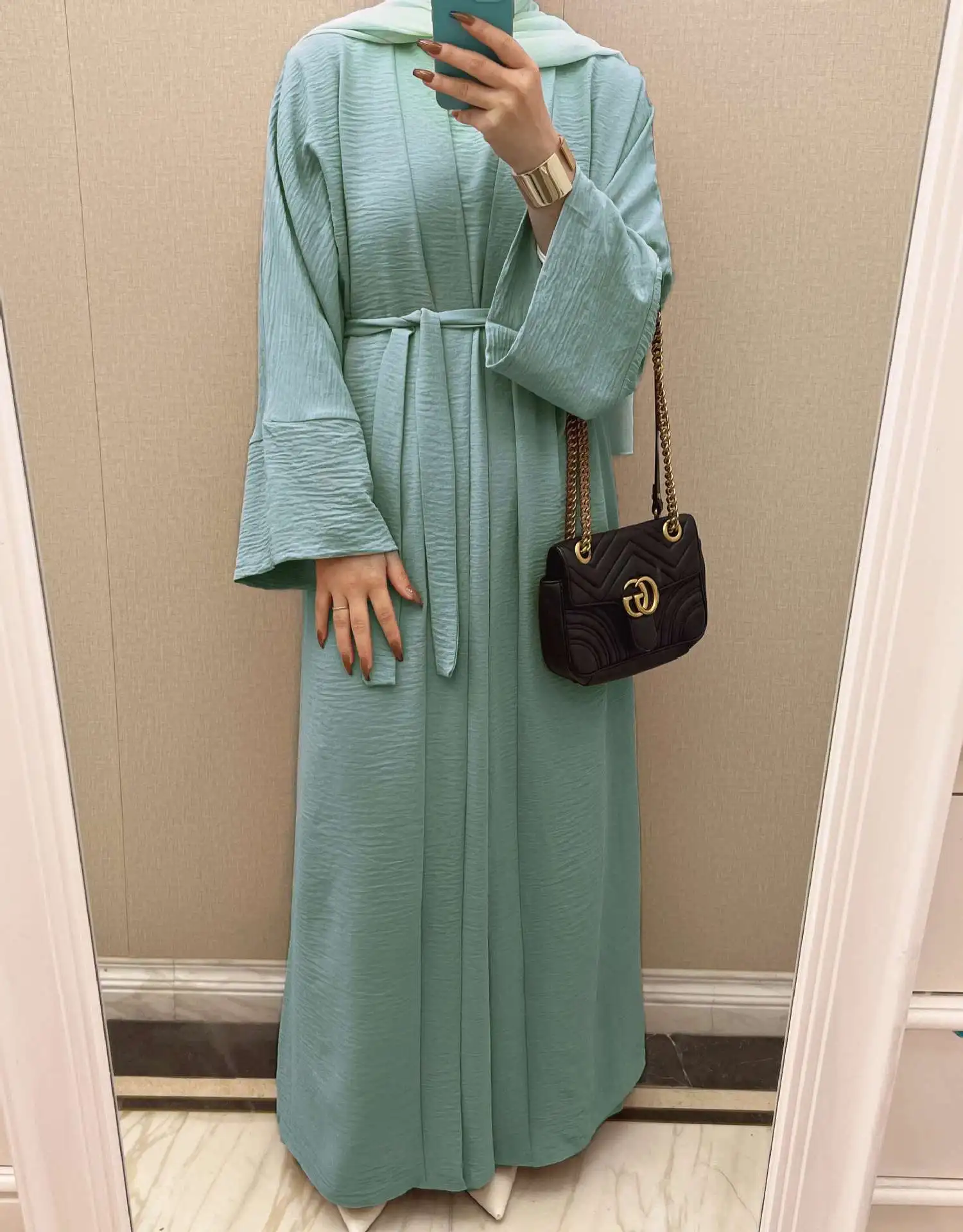 sky blue with hijab