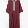 Abaya homme Robe musulmane à manches mi-longues pour hommes, bande verticale