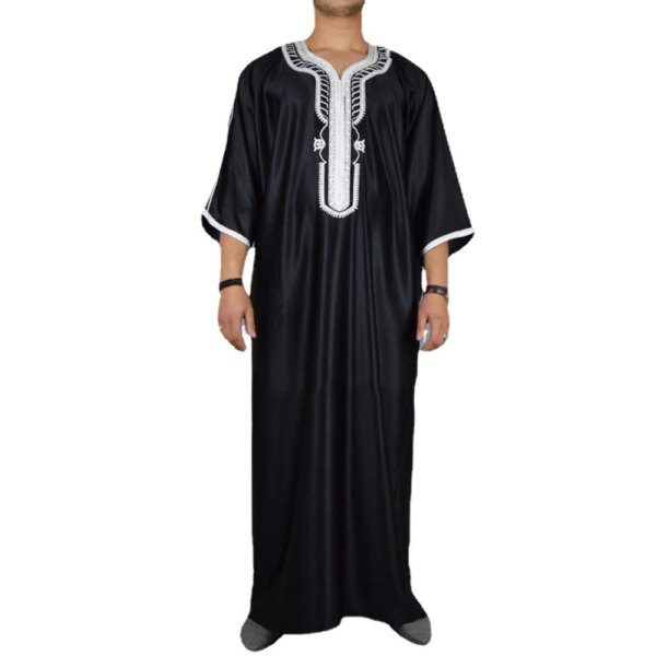 abaya homme Robe longue noire pour hommes, mode musulmane, Jubba Thobes, Pakistan, dubaï