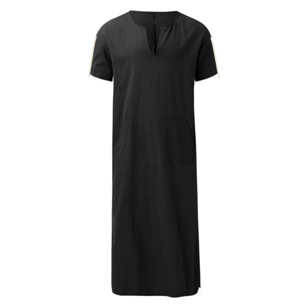 abaya homme Jubba Thobe-Kaftan musulman arabe pour hommes, col en v