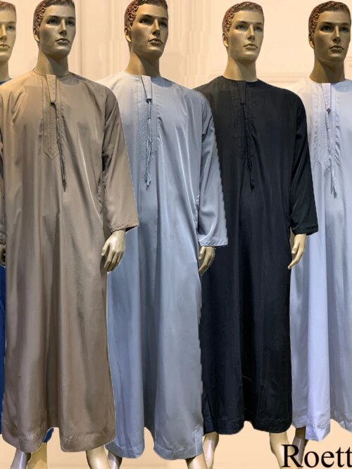 abaya homme Manches longues Aman Abaya 1 pièce Jubba Thobe pour hommes caftan Pakistan