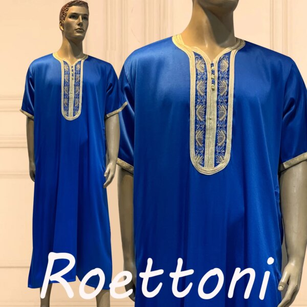 77726-d6e62c.jpg abaya homme Robe de Luxe Brillante à Manches Courtes pour Homme Musulman, Jubba, Thobe