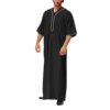 abaya homme Thobe pour homme musulman, robe du milieu, chemise musulmane saoudienne, col montant