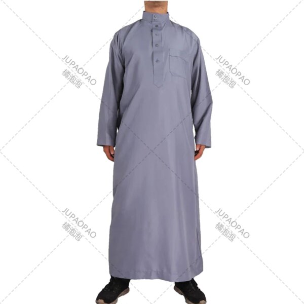 abaya homme Caftan à Manches sulfet Col Ras du Cou pour Homme, Mode Musulmane