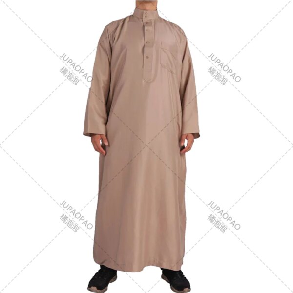 abaya homme Caftan à Manches sulfet Col Ras du Cou pour Homme, Mode Musulmane