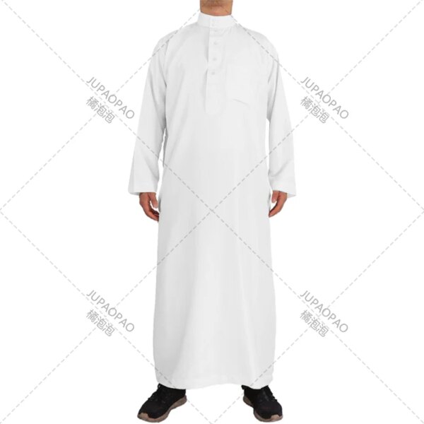 abaya homme Caftan à Manches sulfet Col Ras du Cou pour Homme, Mode Musulmane