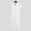 abaya homme Jubba Vintage à Manches Courtes et Col Rond pour Homme, Robes de Style Saoudien avec Fermeture Éclair