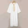 Abaya homme Robe musulmane à manches mi-longues pour hommes, bande verticale