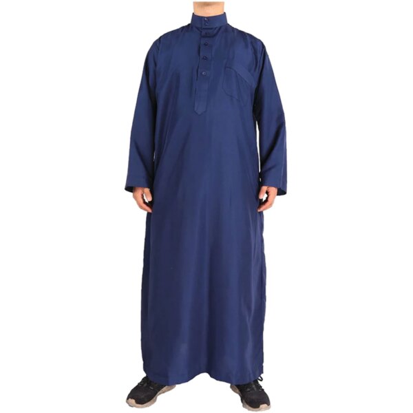 abaya homme Caftan à Manches sulfet Col Ras du Cou pour Homme, Mode Musulmane