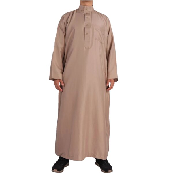 78007-4b4748.jpg abaya homme Caftan à Manches sulfet Col Ras du Cou pour Homme, Mode Musulmane