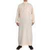 abaya homme Caftan à Manches sulfet Col Ras du Cou pour Homme, Mode Musulmane