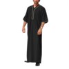 abaya homme Thobe pour homme musulman, robe du milieu, chemise musulmane saoudienne, col montant