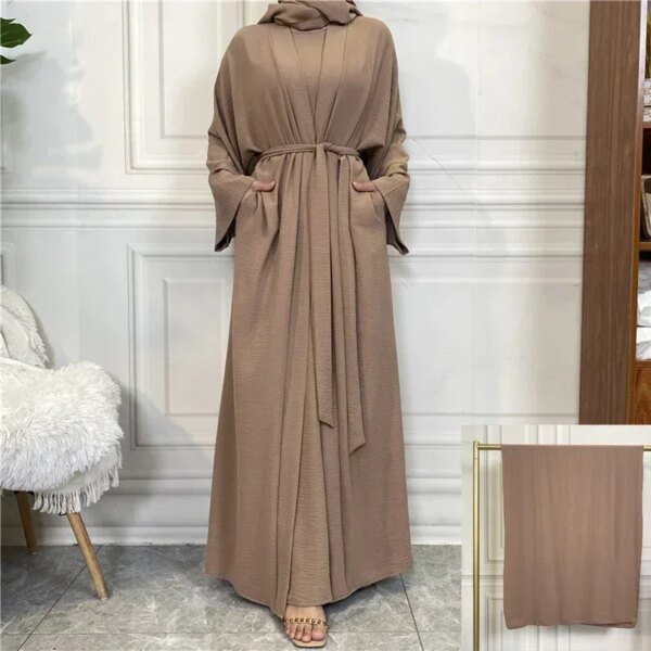 kimono abaya  Ensemble 2 pièces pour femme musulmane, Abaya ouverte, Kaftan, Dubaï, Turquie
