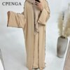 kimono abaya Robe musulmane modeste 3 pièces pour femmes, hijab arabe uni, abaya