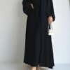 79049-bb649c.jpg kimono abaya Robe élégante deux pièces unie Kebaya Ramadan, tenue de plage ouverte sur le devant et abaya nouée à la taille