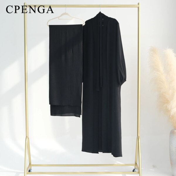 Kimono Abaya Nouveaux ensembles musulmans pour femmes Robe de prière du Ramadan