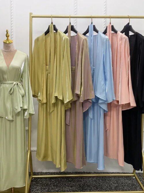 79422-9ca8d3.jpg Kimono Abaya Abaya en satin pour femme, tenue de prière musulmane, Kaftan, Dubaï, Turquie