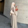 kimono abaya Robe longue à capuche en mousseline plissée pour femme musulmane de Dubaï
