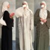 kimono abaya Robe longue à capuche en mousseline plissée pour femme musulmane de Dubaï