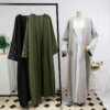 kimono Abayas musulmanes, caftan ample, vêtements islamiques pour femmes, broderie de lune
