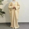 kimono Abayas musulmanes, caftan ample, vêtements islamiques pour femmes, broderie de lune