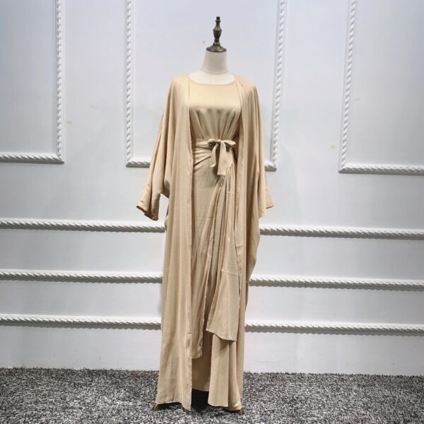 kimono abaya Ensemble 3 pièces Abaya Kimono assorti pour femmes musulmanes
