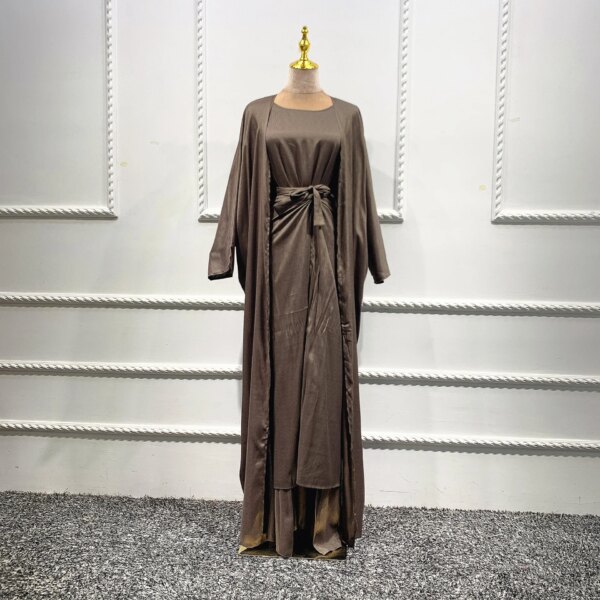 kimono abaya Ensemble 3 pièces Abaya Kimono assorti pour femmes musulmanes