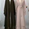 kimono abaya Ramadan Kebaya mousseline de soie ouverte Abaya pour les femmes Robe