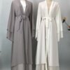 kimono abaya Ramadan Kebaya mousseline de soie ouverte Abaya pour les femmes Robe
