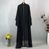 kimono abaya Ramadan Kebaya mousseline de soie ouverte Abaya pour les femmes Robe