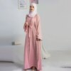 kimono abaya Robe longue cardigan pour femme musulmane, ensemble deux pièces