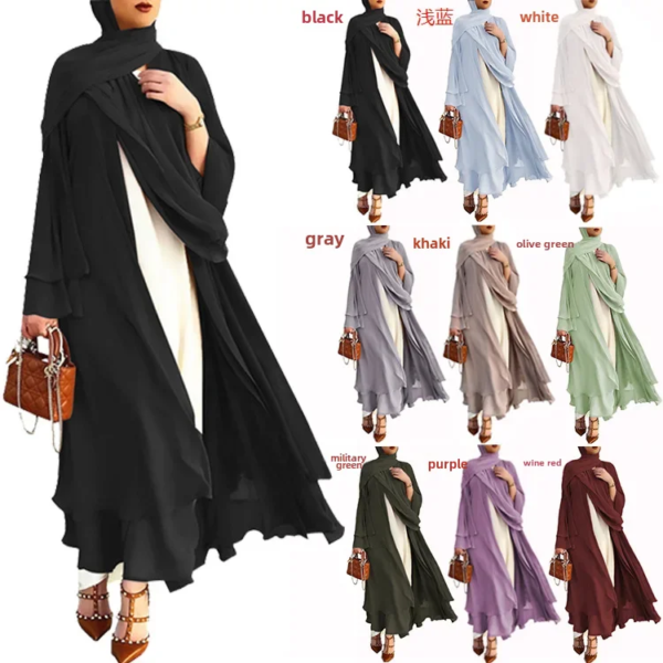 79907-5a261e.png kimono abaya Robe longue élégante en mousseline de soie, nouvelle collection ivoire