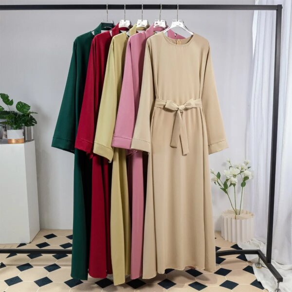 Kimono Abayas musulmanes longues et maxi robes de prière pour femmes, caftans avec ceinture