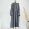 80040-60fdab.jpg Kimono Abaya,Robe musulmane modeste à franges pour femmes, Ramadan , Arabie saoudite, Eid, Dubaï, luxe, islamique, solide, caftan de Turquie