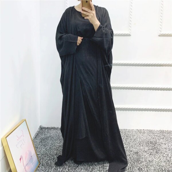 kimono abaya Ensembles musulmans assortis 3 pièces pour l'Aïd, le Ramadan, les abayas