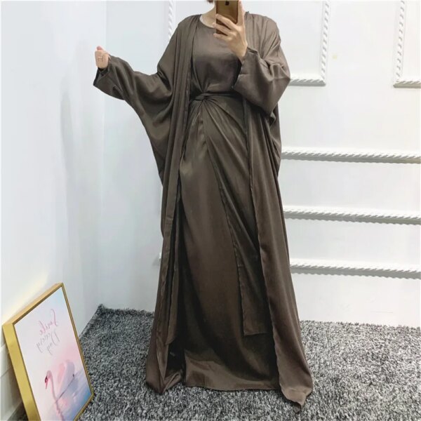 kimono abaya Ensembles musulmans assortis 3 pièces pour l'Aïd, le Ramadan, les abayas