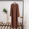 kimono Abayas musulmanes pour femmes, caftans, longues robes de prière avec ceinture, manches longues