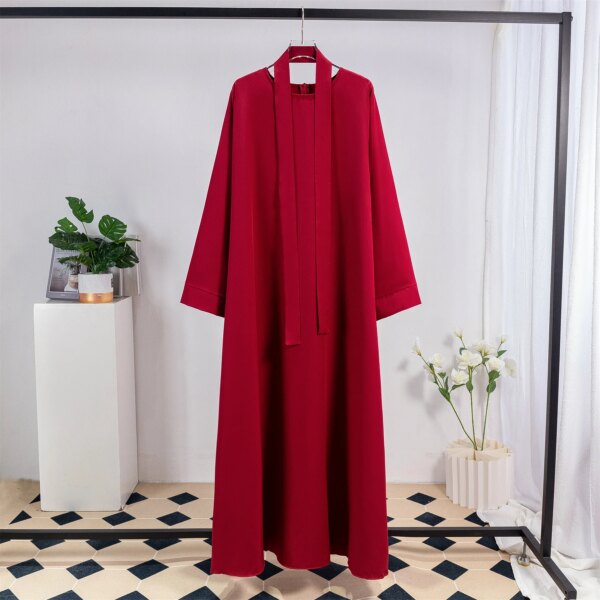 80135-6fd679.jpg kimono Abayas musulmanes pour femmes, caftans, longues robes de prière avec ceinture, manches longues