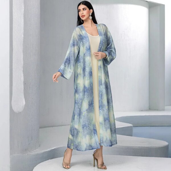 kimono abaya Ensemble Abaya turc de Dubaï, 2 pièces assorties, robe intérieure pour femmes musulmanes
