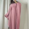 kimono abaya Ramadan Eid doux crêpe Khimar chauve-souris Abaya dubaï Islam