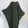 kimono abaya Ramadan Eid doux crêpe Khimar chauve-souris Abaya dubaï Islam