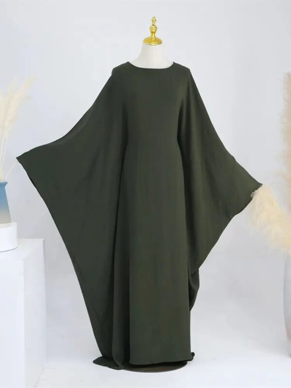 kimono abaya Ramadan Eid doux crêpe Khimar chauve-souris Abaya dubaï Islam