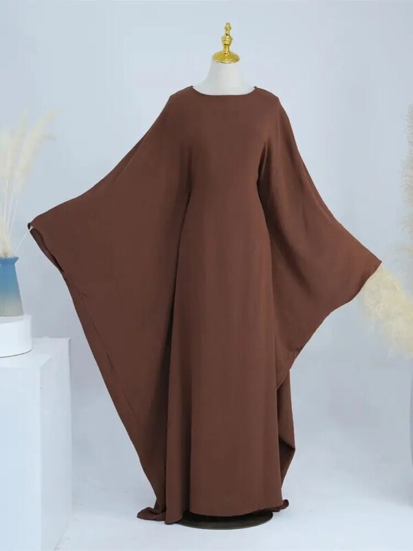 kimono abaya Ramadan Eid doux crêpe Khimar chauve-souris Abaya dubaï Islam