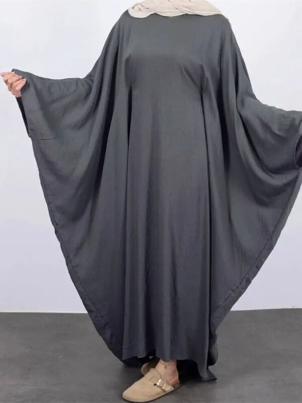 kimono abaya Ramadan Eid doux crêpe Khimar chauve-souris Abaya dubaï Islam
