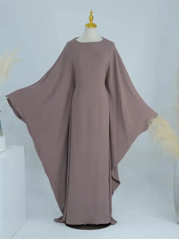 kimono abaya Ramadan Eid doux crêpe Khimar chauve-souris Abaya dubaï Islam