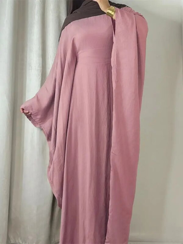kimono abaya Ramadan Eid doux crêpe Khimar chauve-souris Abaya dubaï Islam
