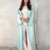 kimono abaya Ramadan Eid modeste plaine Satin ouvert Kimono Abaya Damen