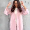 kimono abaya Ramadan Eid modeste plaine Satin ouvert Kimono Abaya Damen